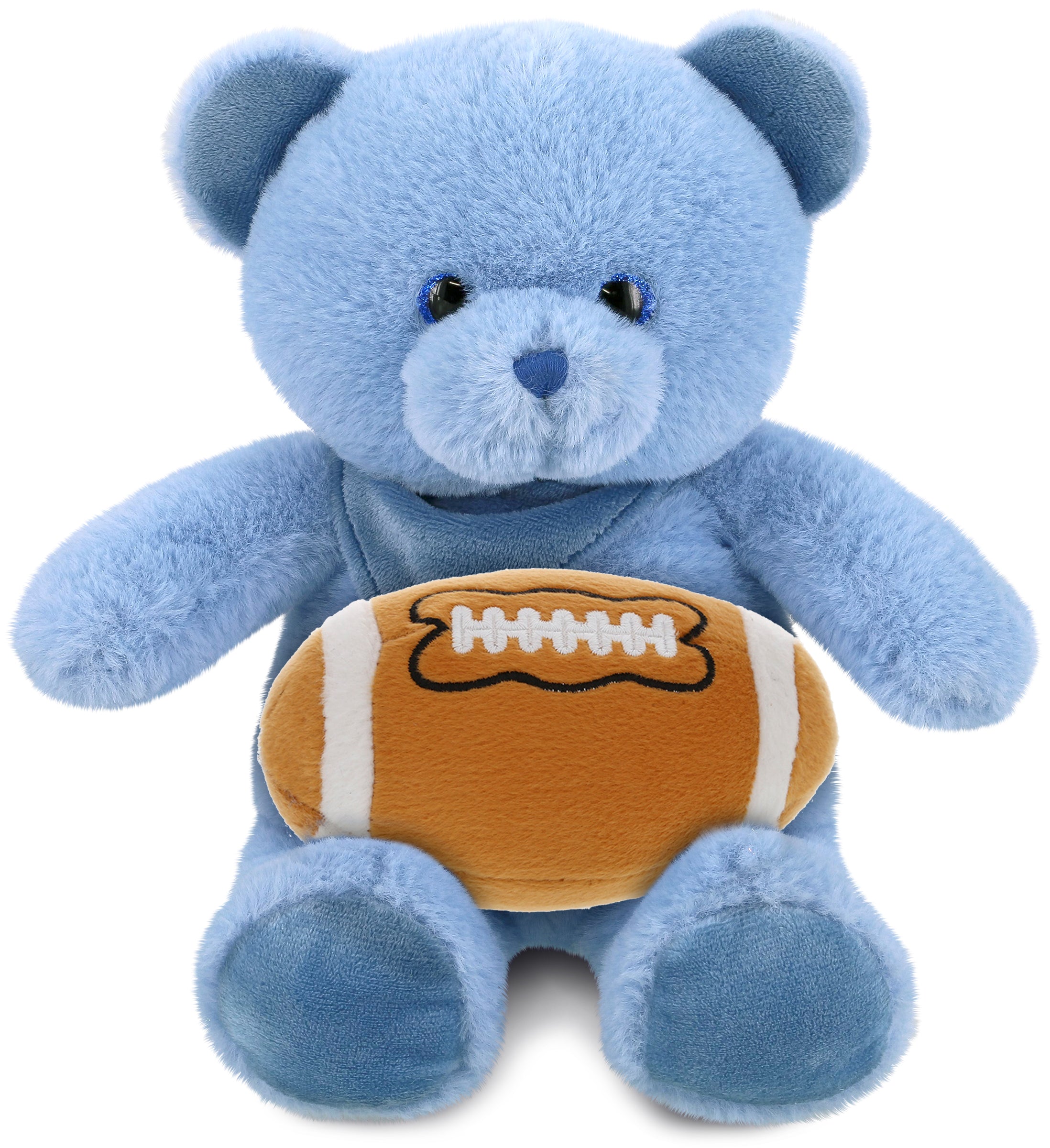 SUPER-SOFT PLUSH - BABY BLUE BEAR 8" WITH FOOTBALL PLUSH