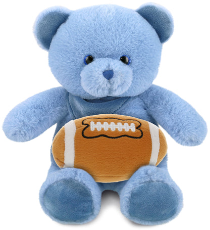 SUPER-SOFT PLUSH - BABY BLUE BEAR 8" WITH FOOTBALL PLUSH