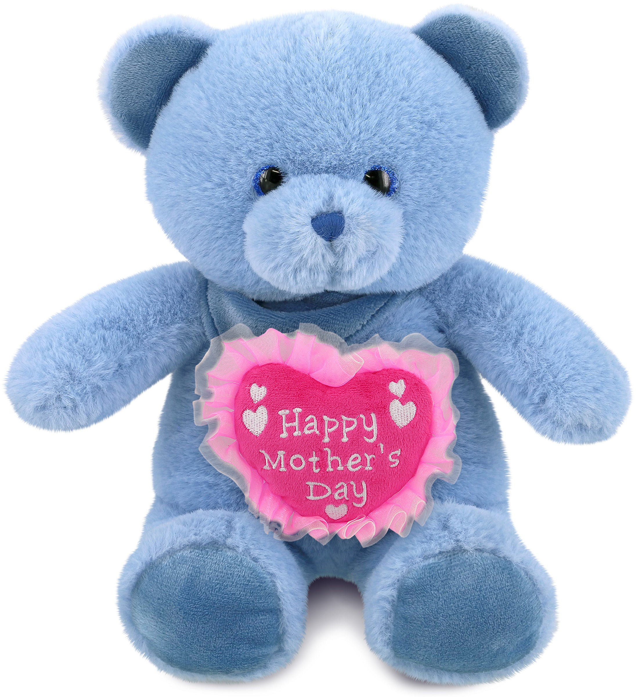 PLUSH MOTHERS DAY HEART - SUPER-SOFT PLUSH - BABY BLUE BEAR 8"