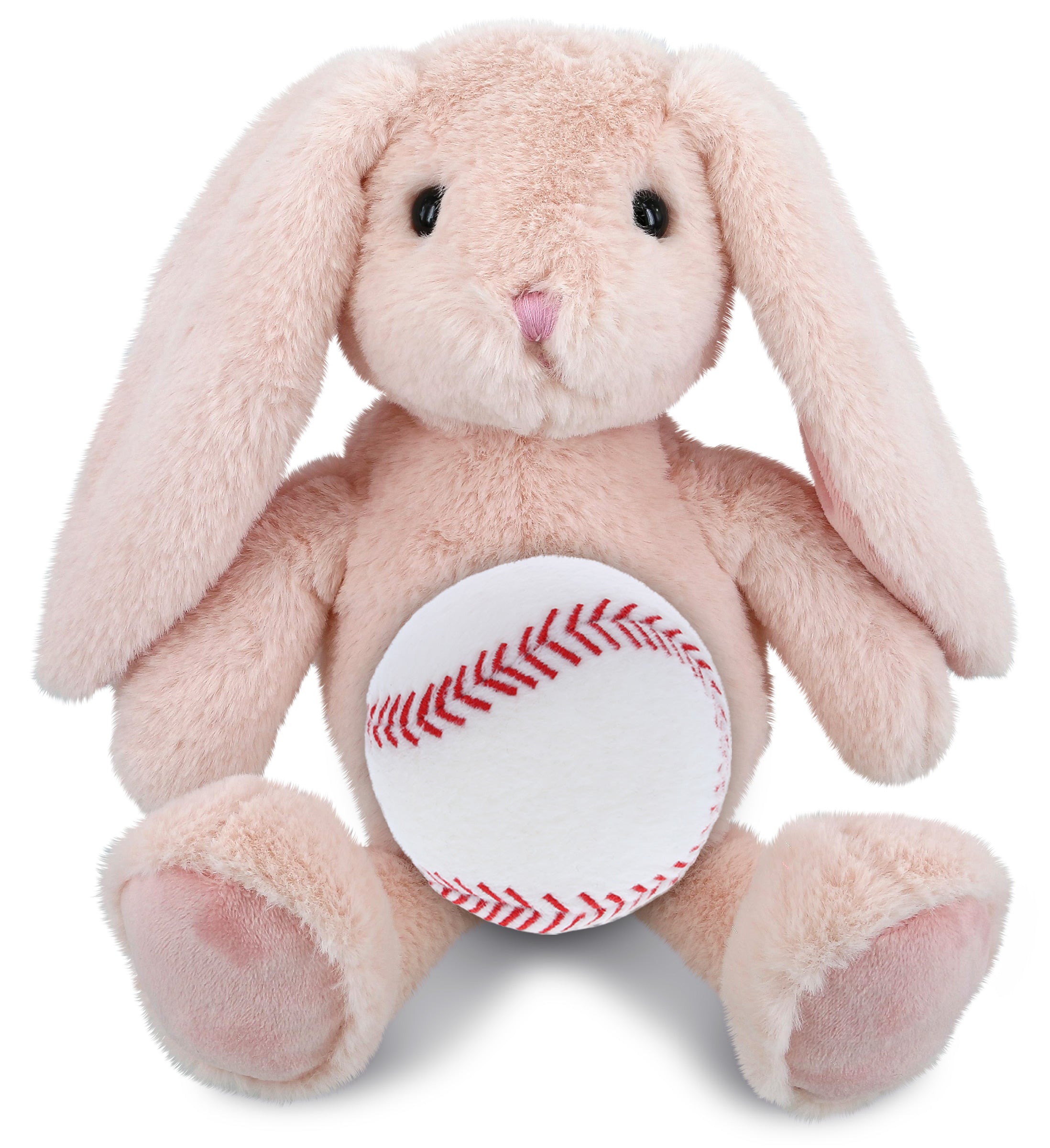 PLUSH BASEBALL - SUPER-SOFT PLUSH - BABY PINK RABBIT 8"