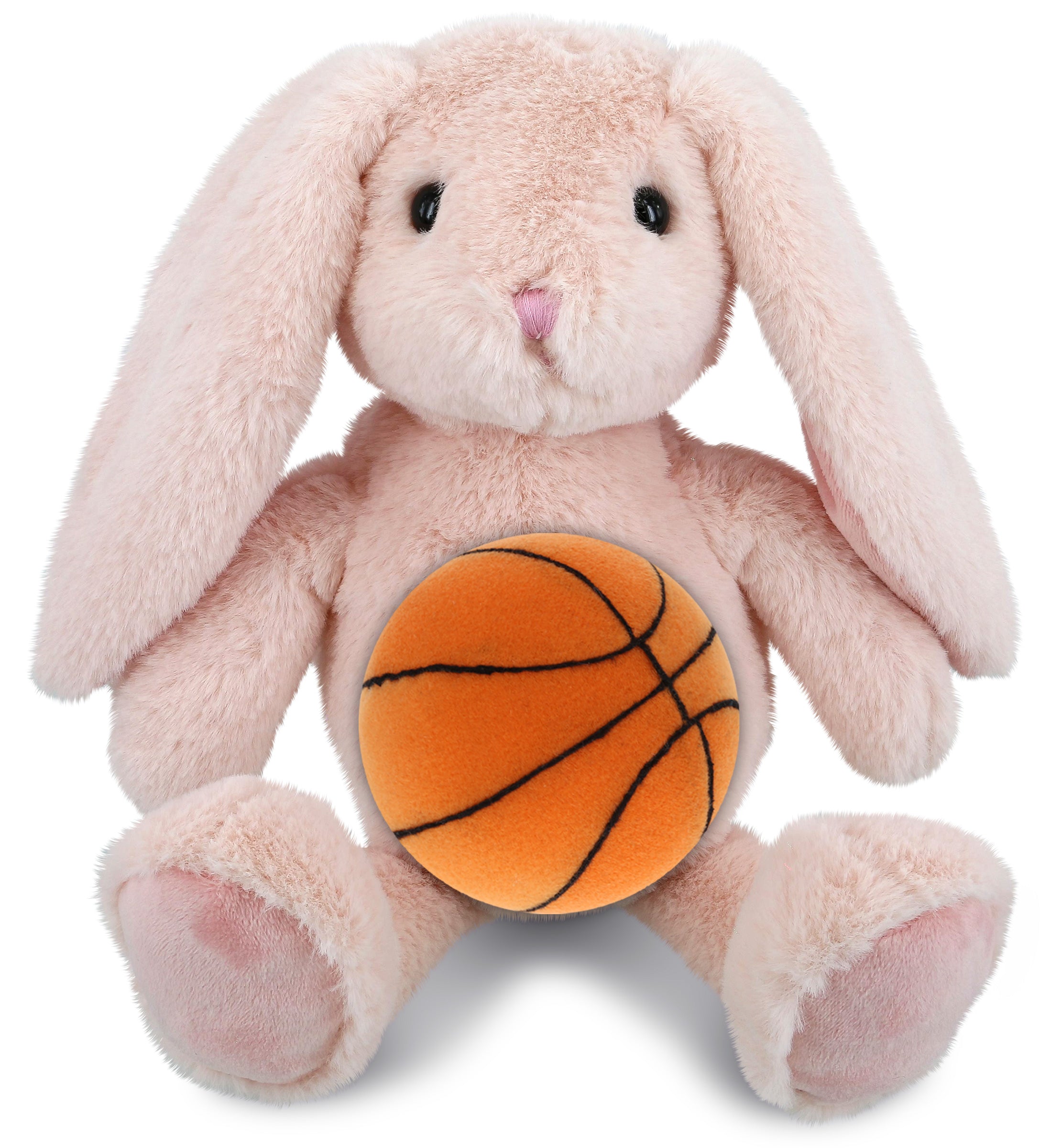 PLUSH BASKETBALL - SUPER-SOFT PLUSH - BABY PINK RABBIT 8"