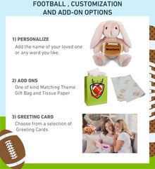 SUPER-SOFT PLUSH - BABY PINK RABBIT 8" WITH FOOTBALL PLUSH