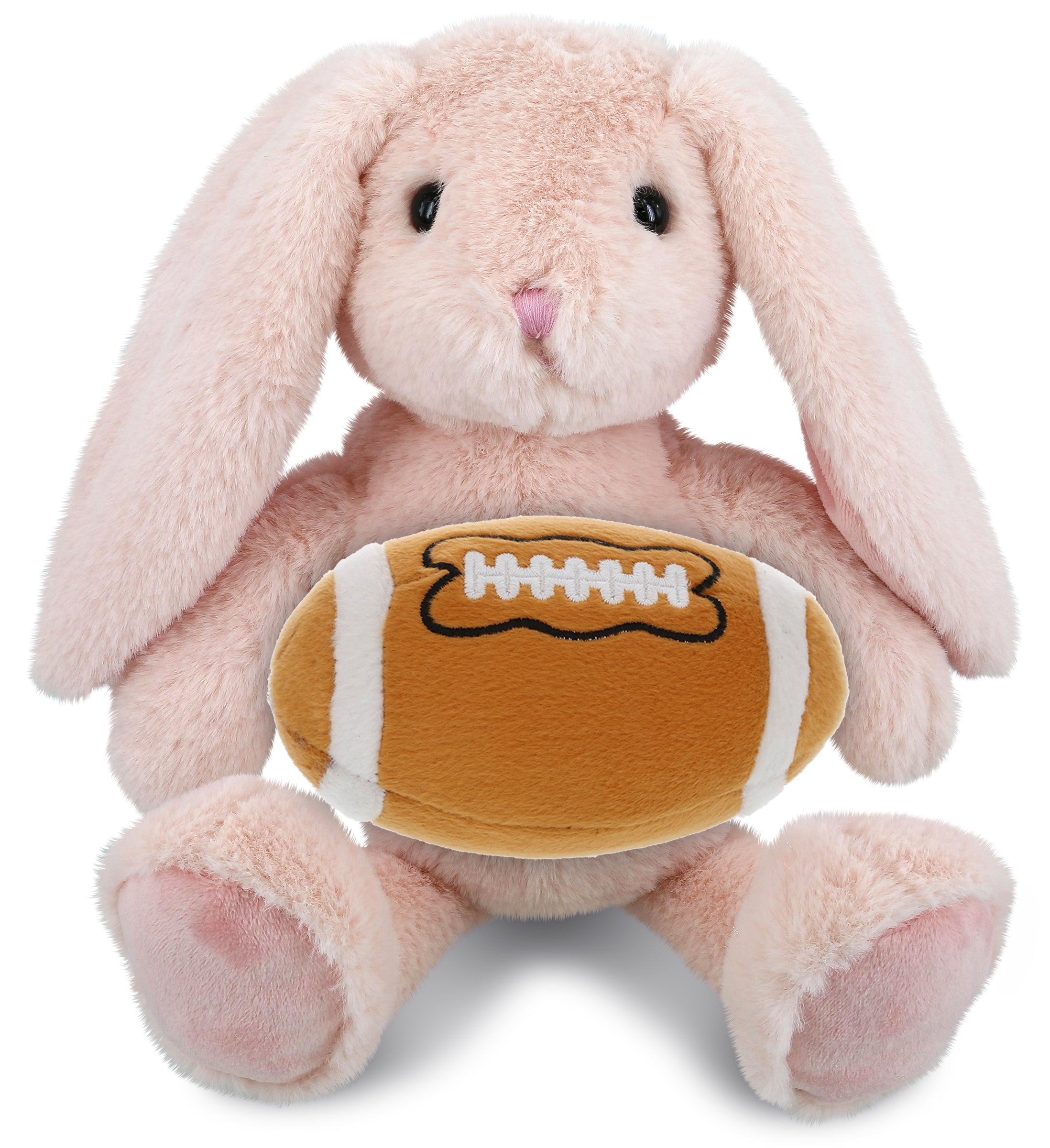 SUPER-SOFT PLUSH - BABY PINK RABBIT 8" WITH FOOTBALL PLUSH