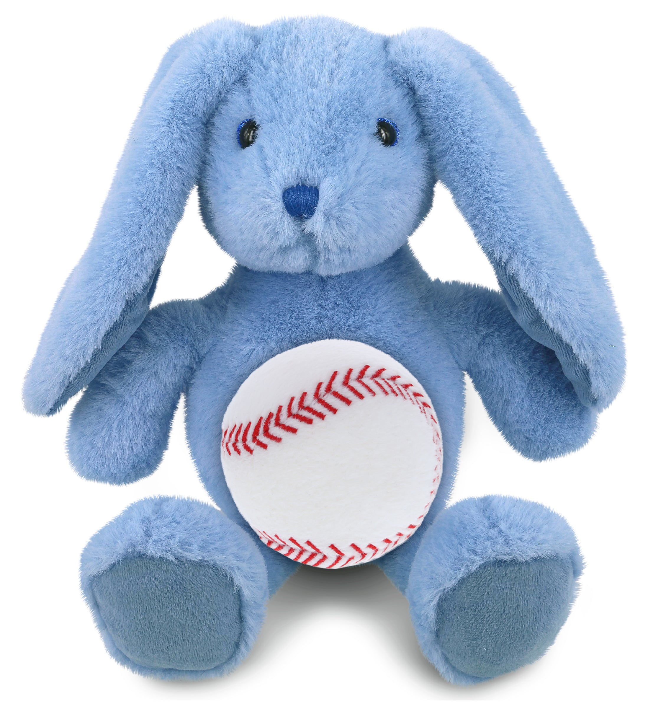 PLUSH BASEBALL - SUPER-SOFT PLUSH - BABY BLUE RABBIT 8"