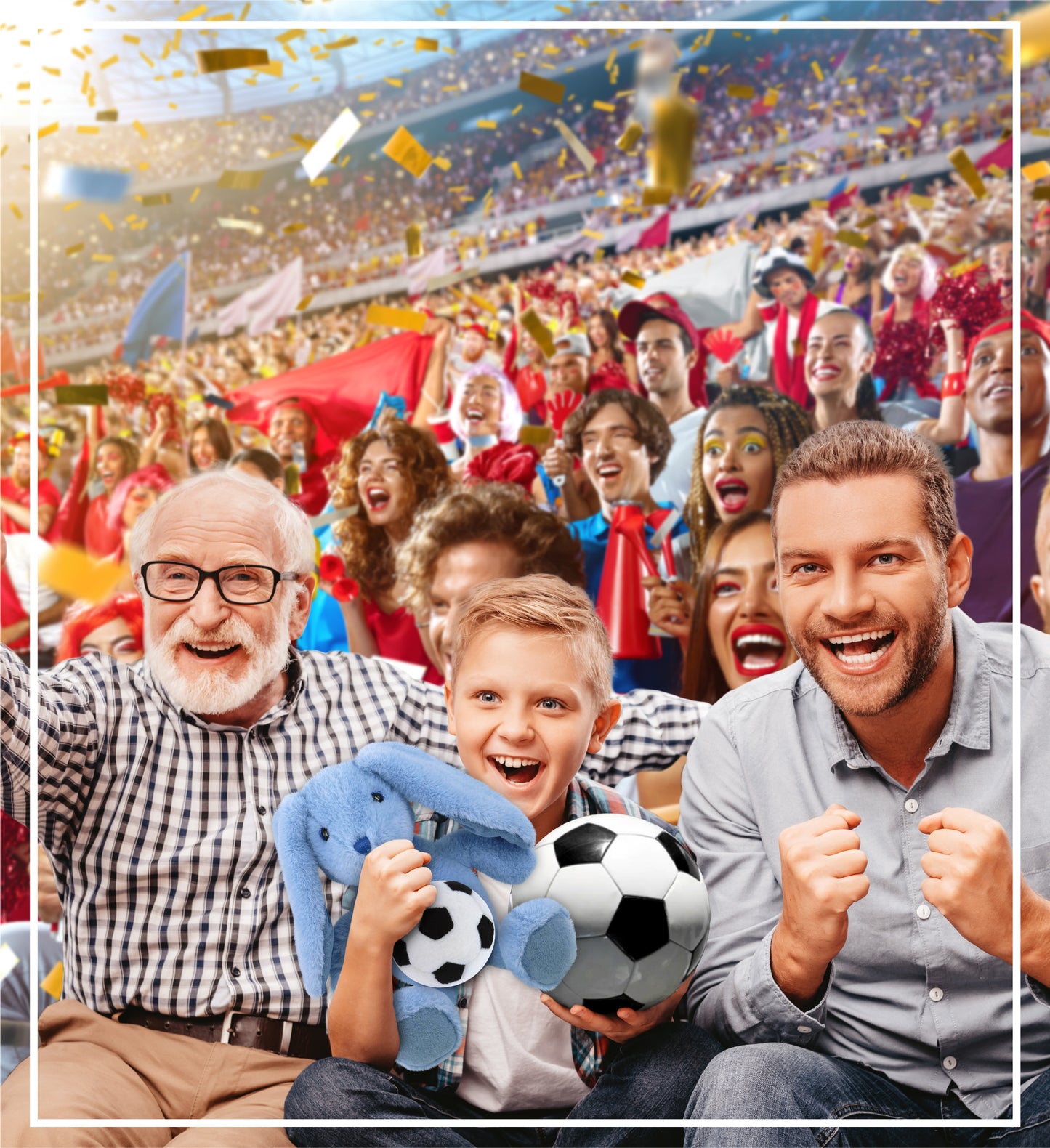 SUPER-SOFT PLUSH - BABY BLUE RABBIT 8" WITH SOCCER PLUSH