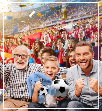 SUPER-SOFT PLUSH - BABY BLUE RABBIT 8" WITH SOCCER PLUSH