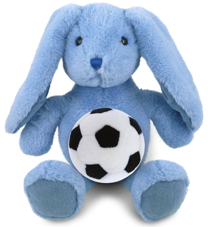 SUPER-SOFT PLUSH - BABY BLUE RABBIT 8" WITH SOCCER PLUSH