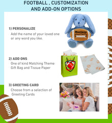 SUPER-SOFT PLUSH - BABY BLUE RABBIT 8" WITH FOOTBALL PLUSH