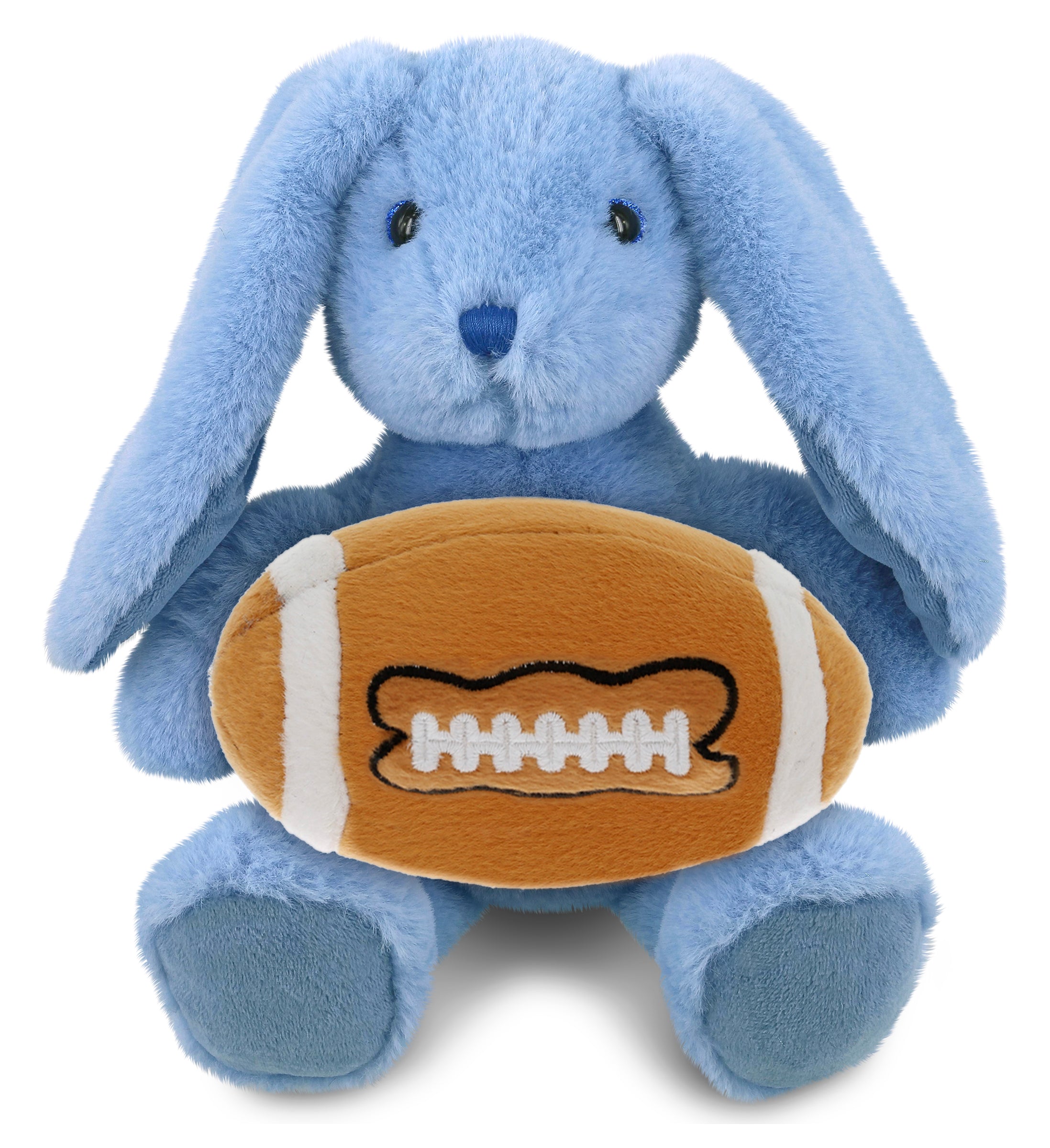 SUPER-SOFT PLUSH - BABY BLUE RABBIT 8" WITH FOOTBALL PLUSH