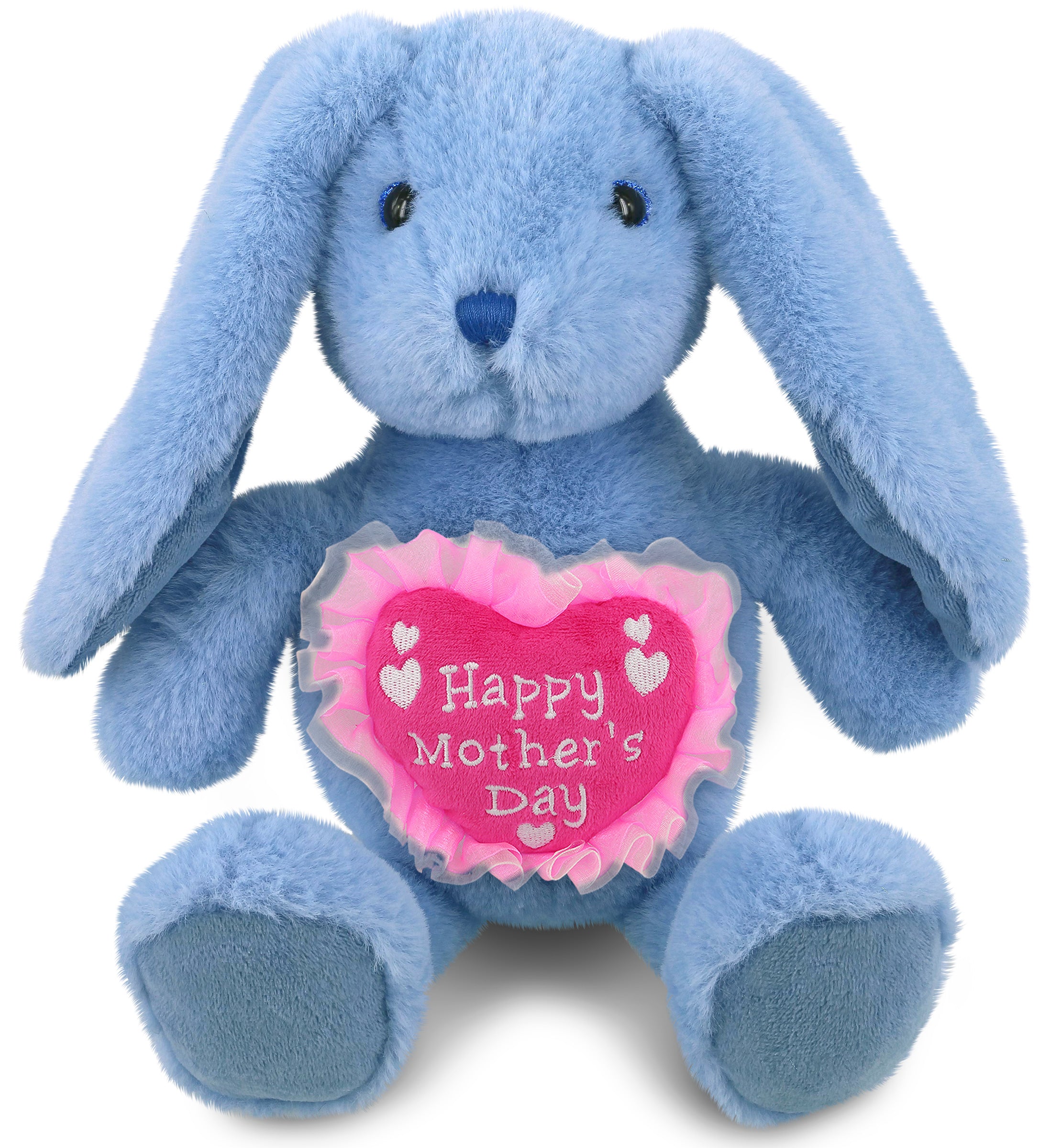 PLUSH MOTHERS DAY HEART - SUPER-SOFT PLUSH - BABY BLUE RABBIT 8"