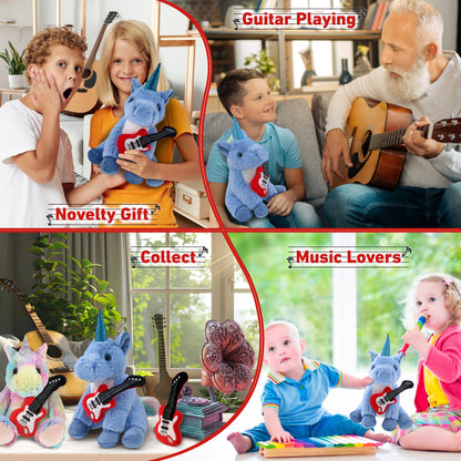 SUPER-SOFT PLUSH - BLUE UNICORN 9" WITH GUITAR ADD ON