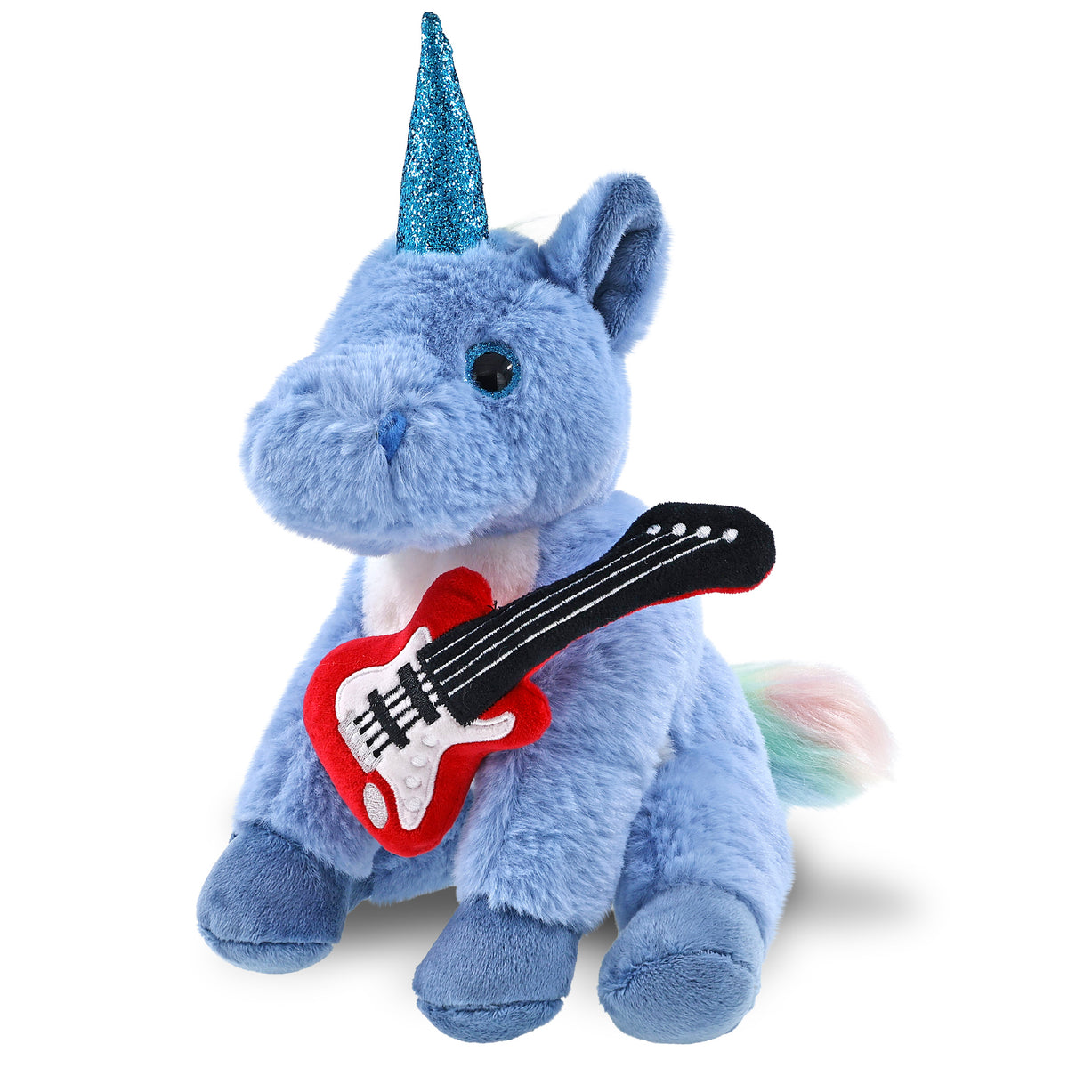 SUPER-SOFT PLUSH - BLUE UNICORN 9" WITH GUITAR ADD ON
