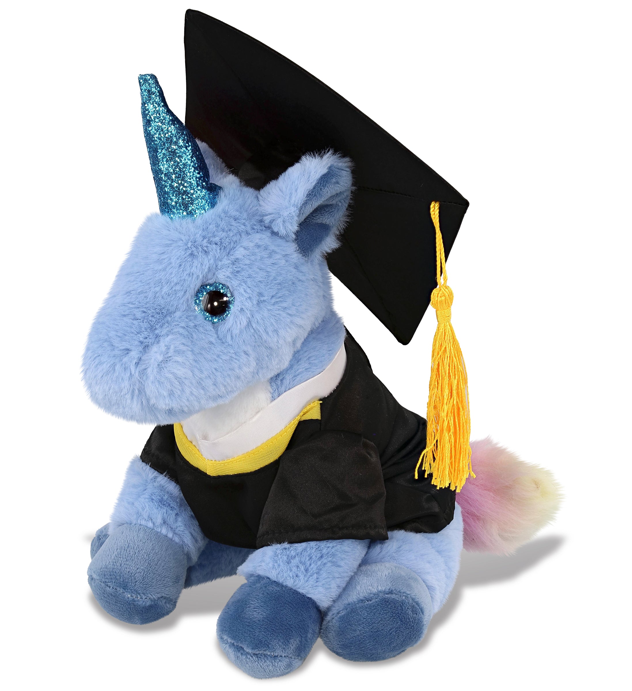 PLUSH GRADUATION - SUPER-SOFT PLUSH - BLUE UNICORN 9"