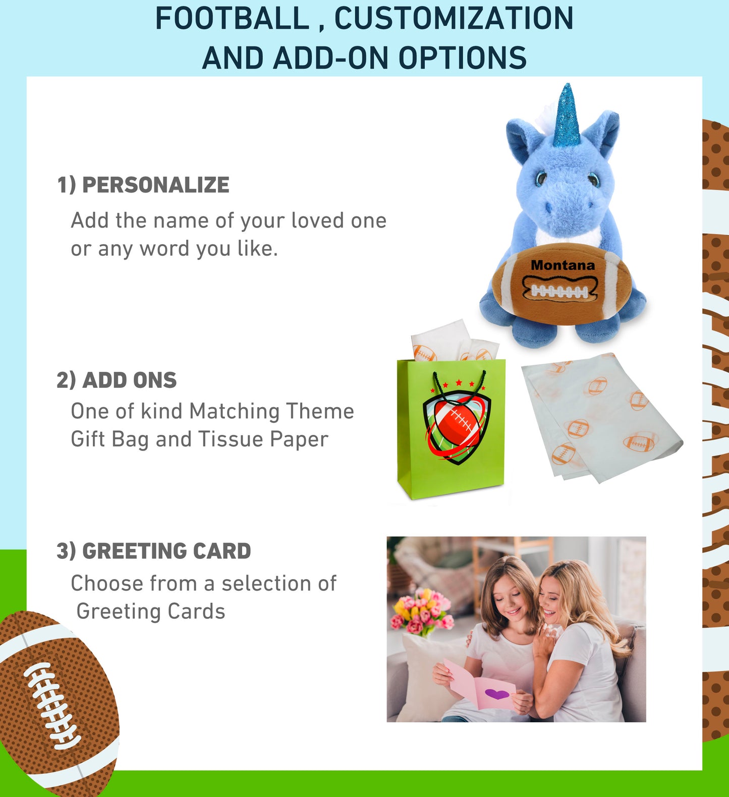SUPER-SOFT PLUSH - BLUE UNICORN 9" WITH FOOTBALL PLUSH
