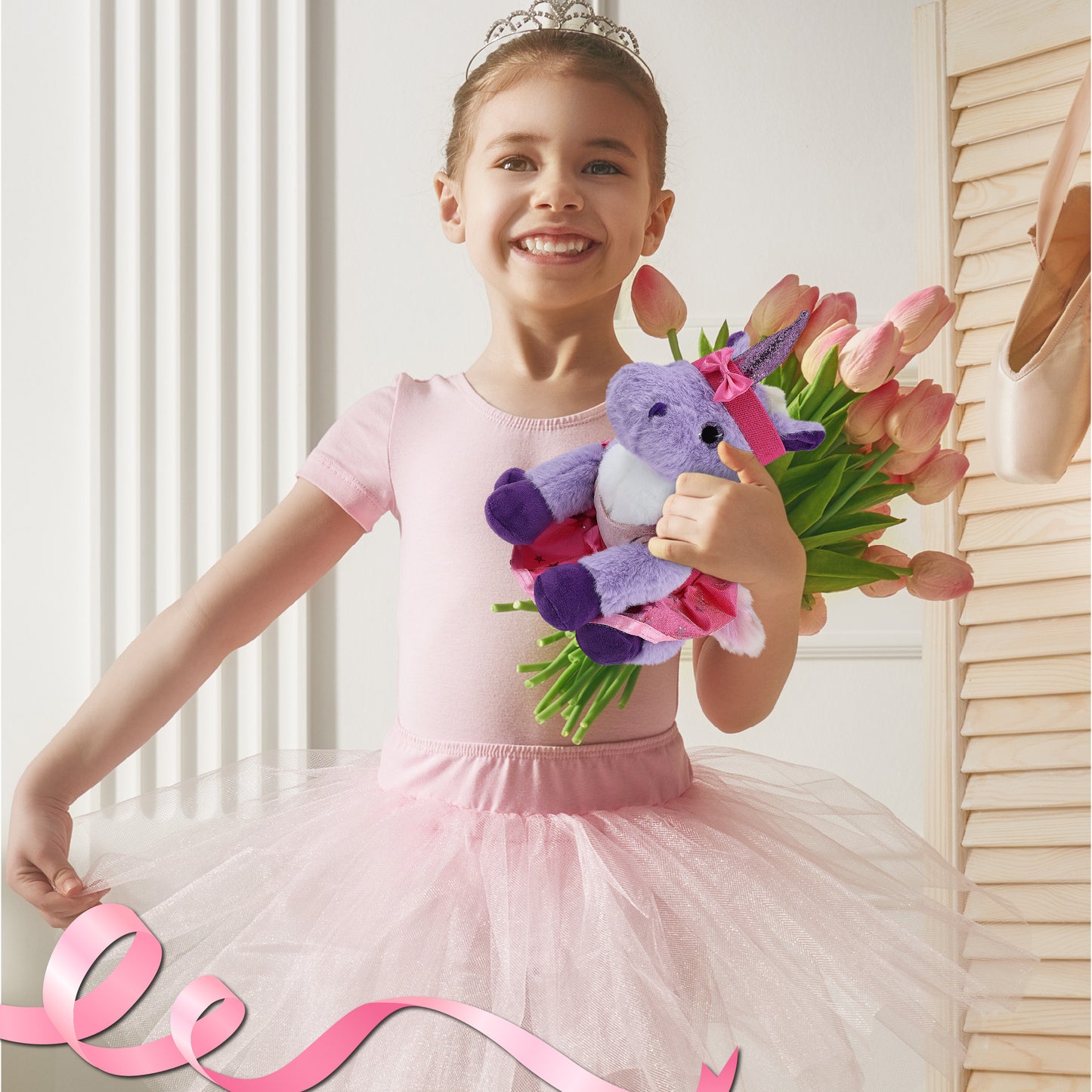 SUPER-SOFT PLUSH - PURPLE UNICORN 9" BALLERINA