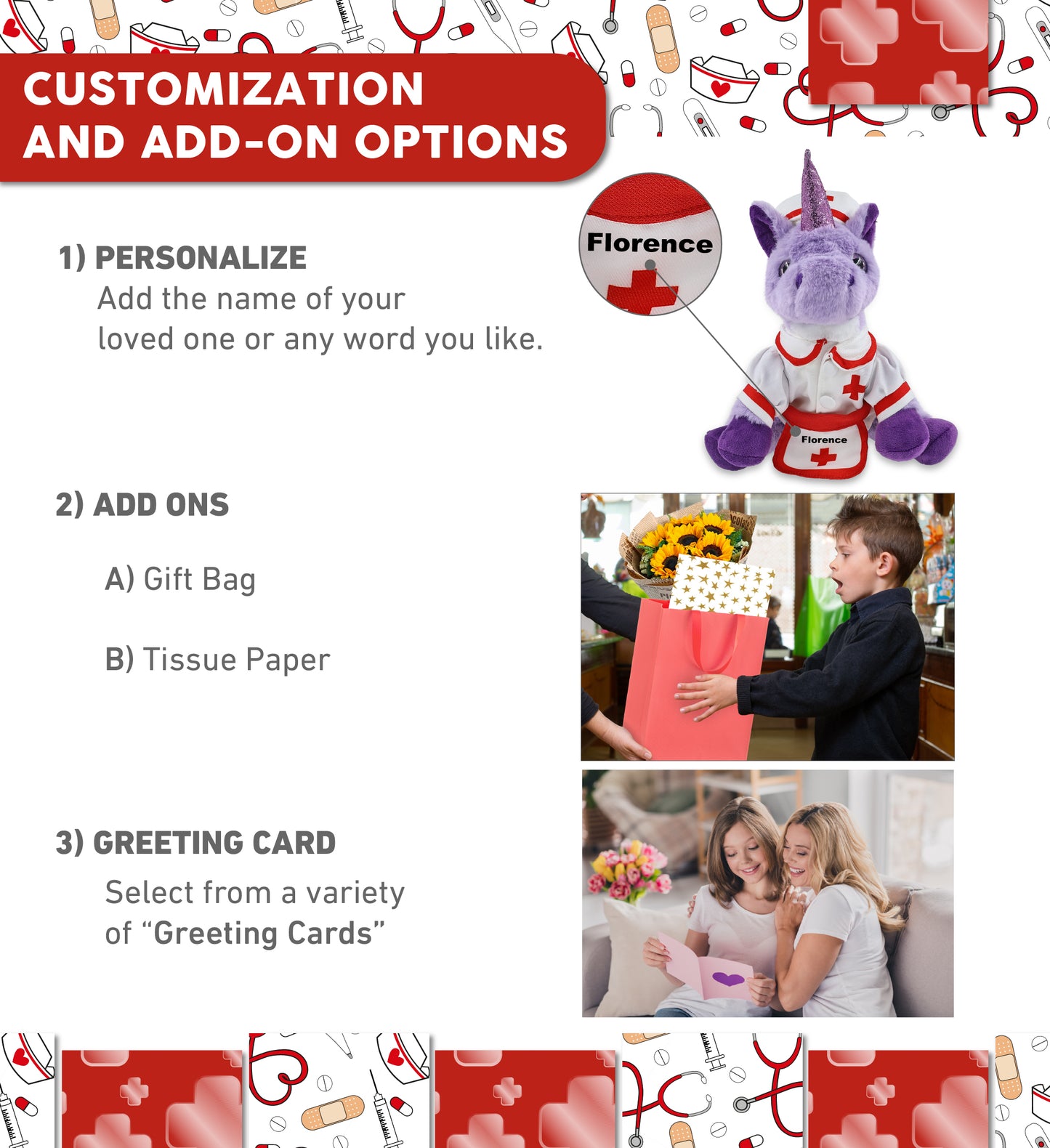 SUPER-SOFT PLUSH - PURPLE UNICORN 9" With NURSE Dress-Up