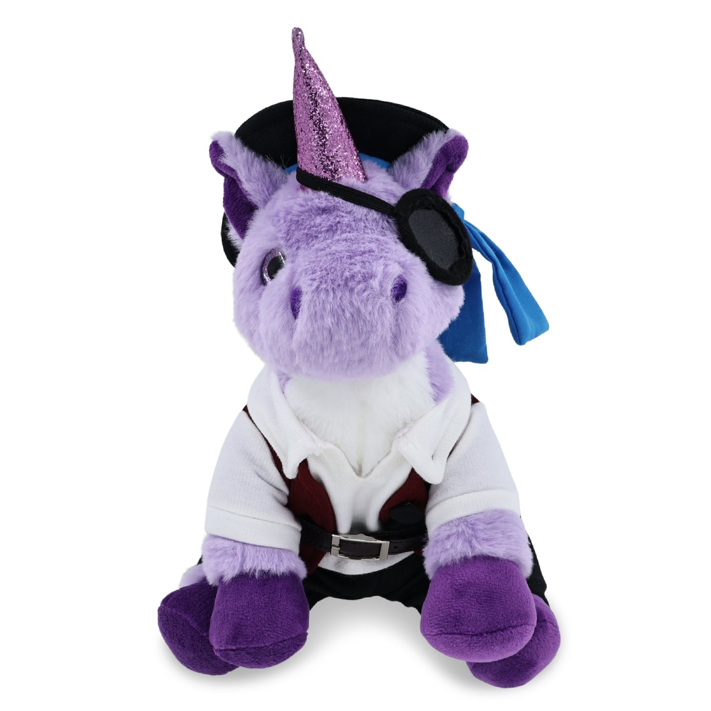 SUPER-SOFT PLUSH - PURPLE UNICORN 9" PIRATE DRESS UP