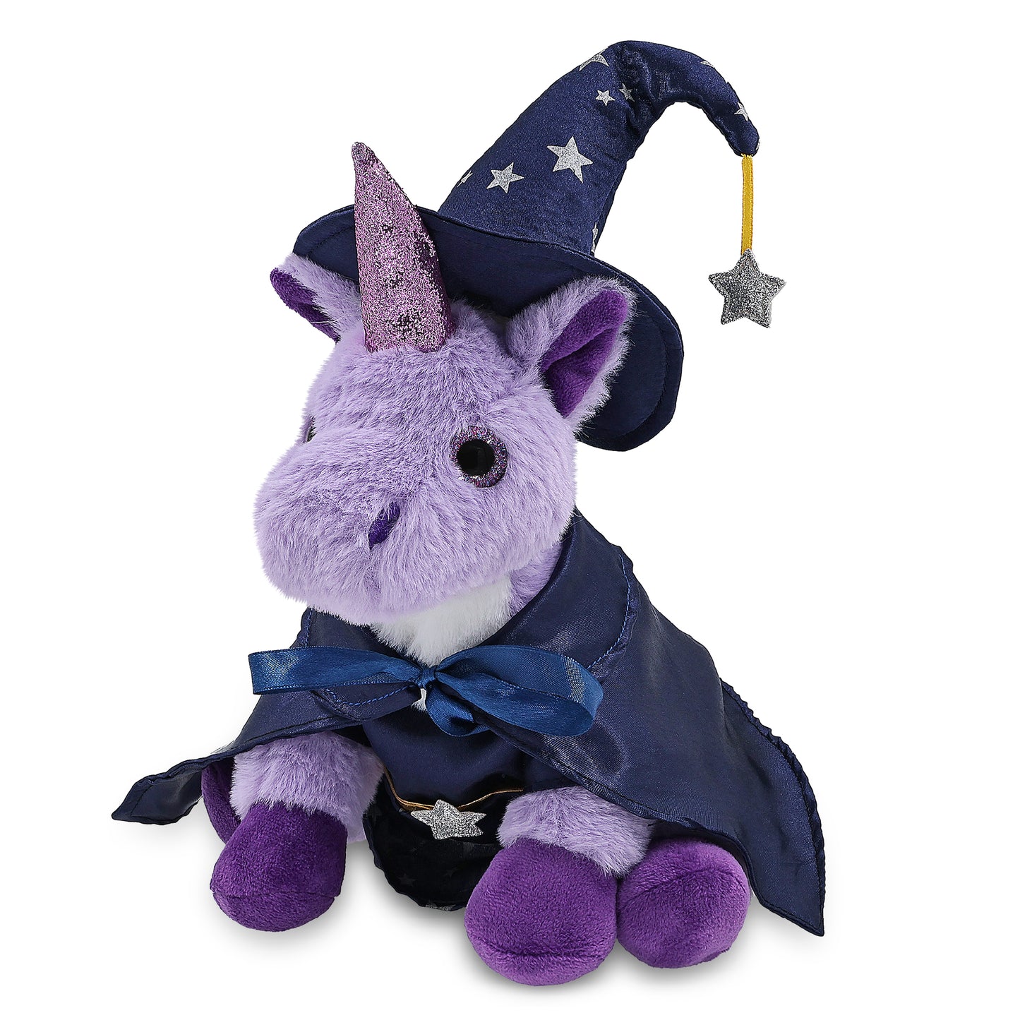 SUPER-SOFT PLUSH - PURPLE UNICORN 9" WITH WIZARD DRESS UP