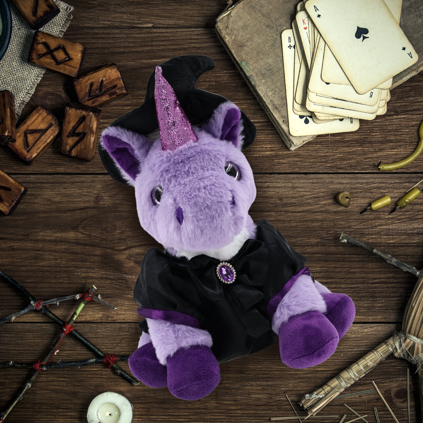 SUPER-SOFT PLUSH - PURPLE UNICORN 9" WITCH