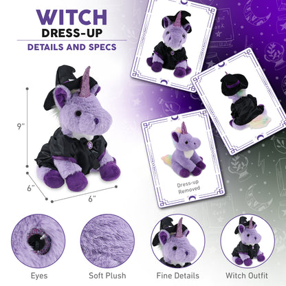 SUPER-SOFT PLUSH - PURPLE UNICORN 9" WITCH