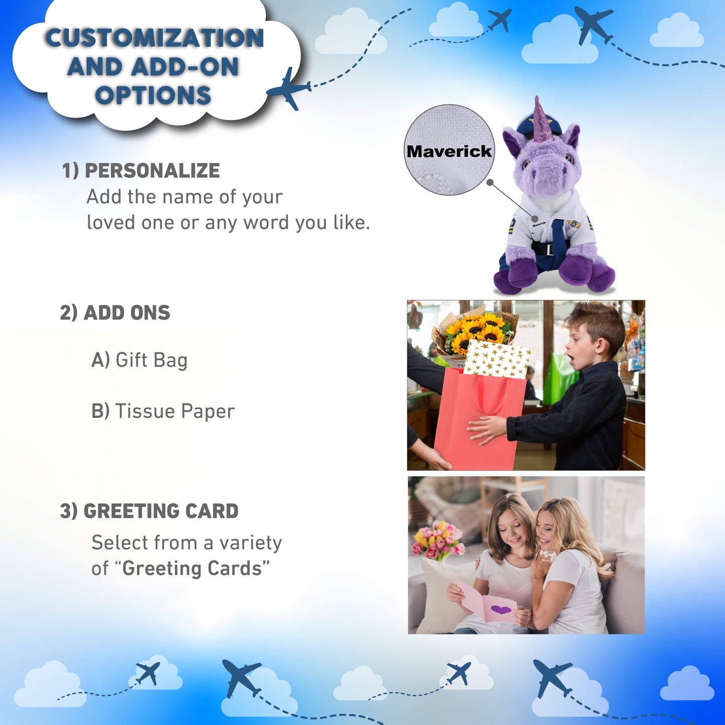 SUPER-SOFT PLUSH - PURPLE UNICORN 9" WITH PILOT DRESS UP