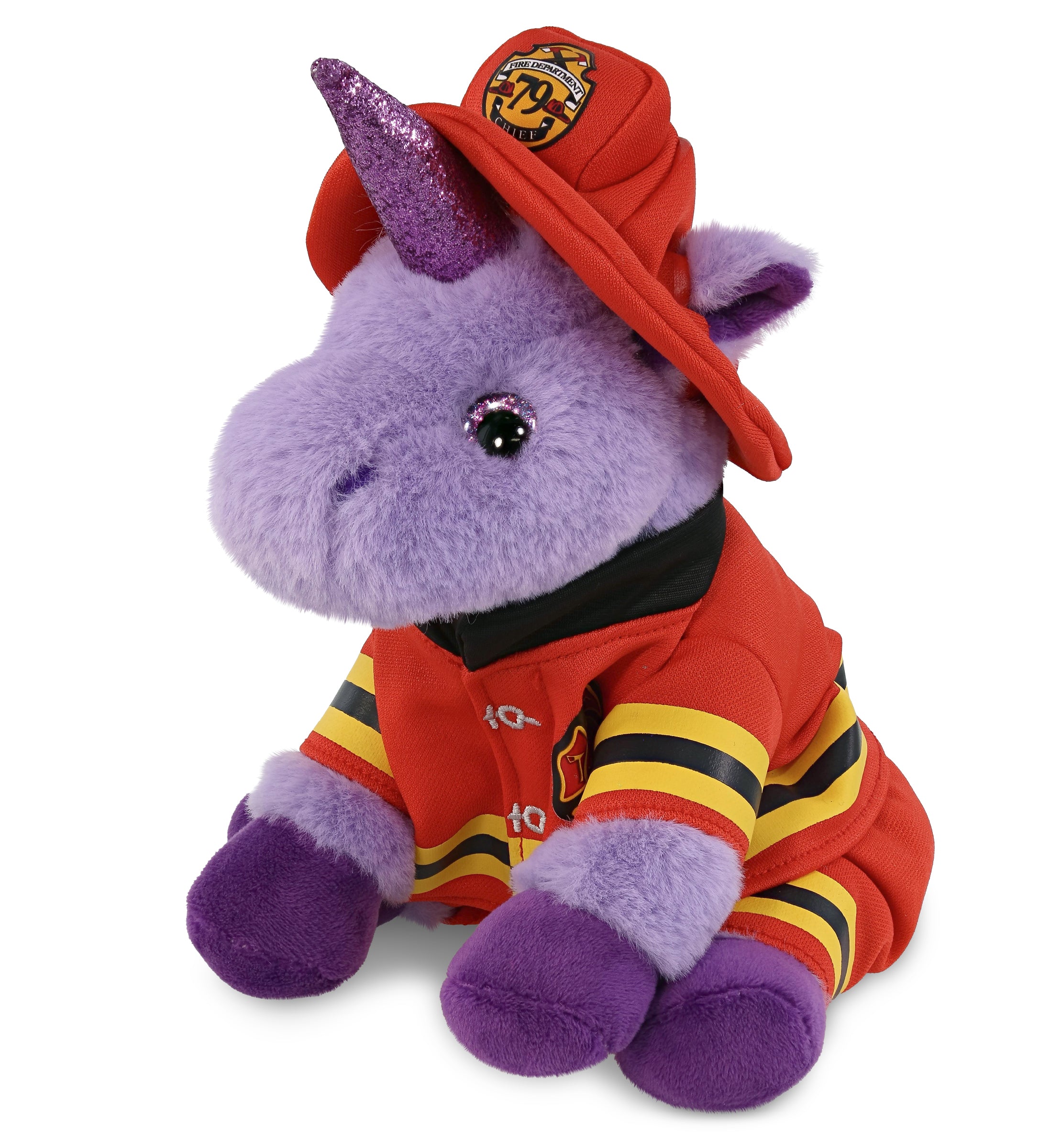 PLUSH FIREMAN - SUPER-SOFT PLUSH - PURPLE UNICORN 9"