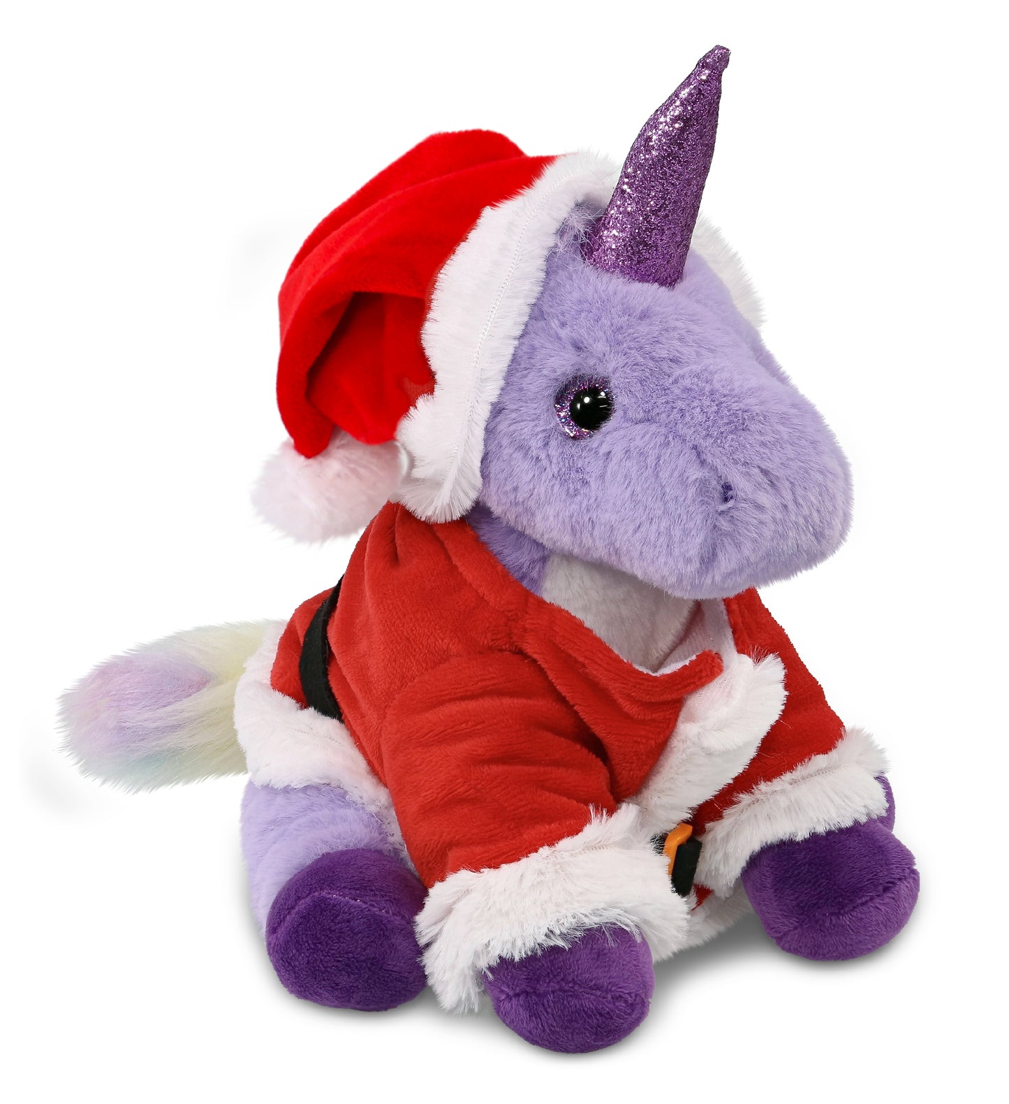 PLUSH SANTA - SUPER-SOFT PLUSH - PURPLE UNICORN 9"