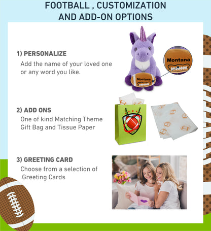 SUPER-SOFT PLUSH - PURPLE UNICORN 9" WITH FOOTBALL PLUSH