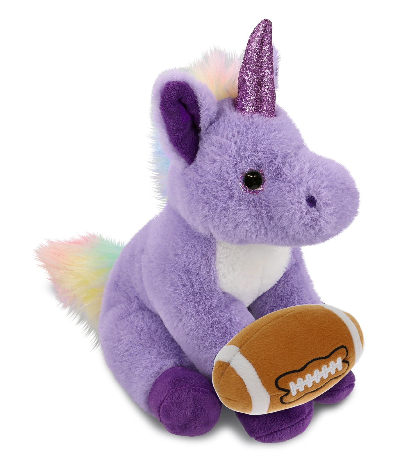 SUPER-SOFT PLUSH - PURPLE UNICORN 9" WITH FOOTBALL PLUSH