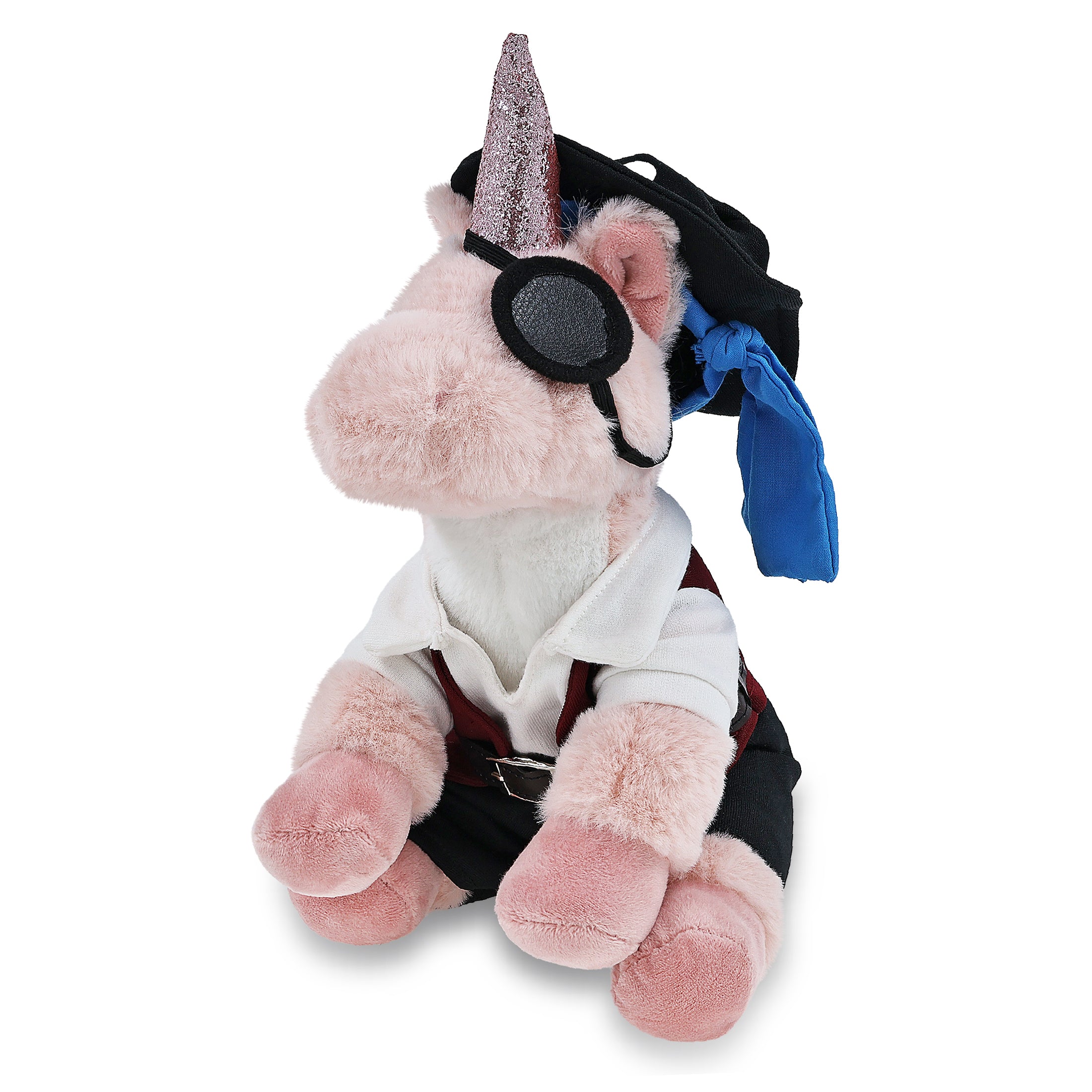 SUPER-SOFT PLUSH - PINK UNICORN 9" PIRATE DRESS UP