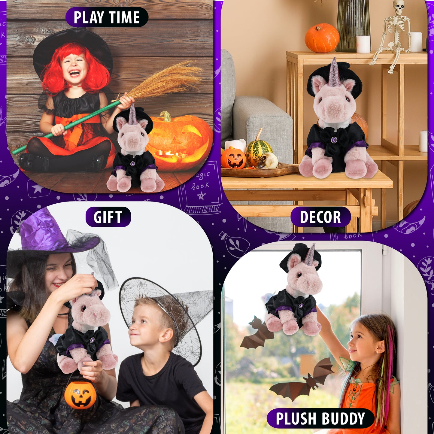 SUPER-SOFT PLUSH - PINK UNICORN 9" WITCH