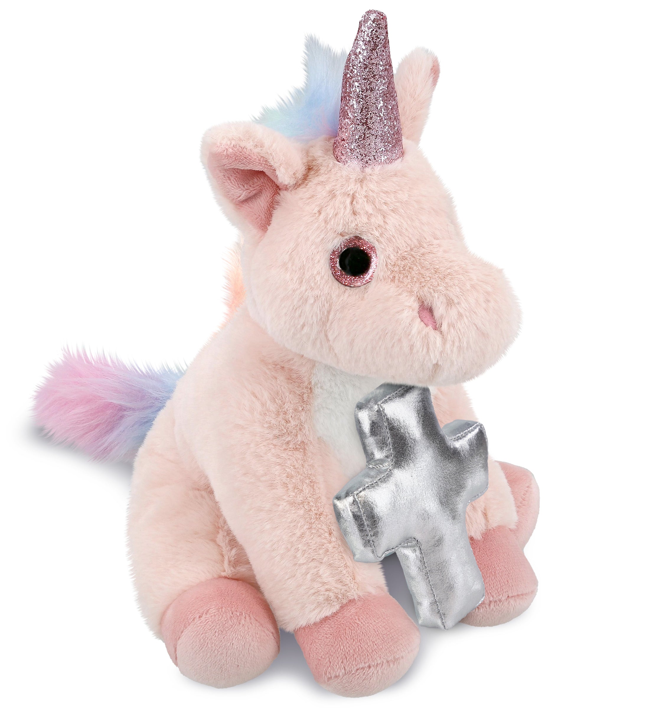 PLUSH CROSS - SUPER-SOFT PLUSH - PINK UNICORN 9"