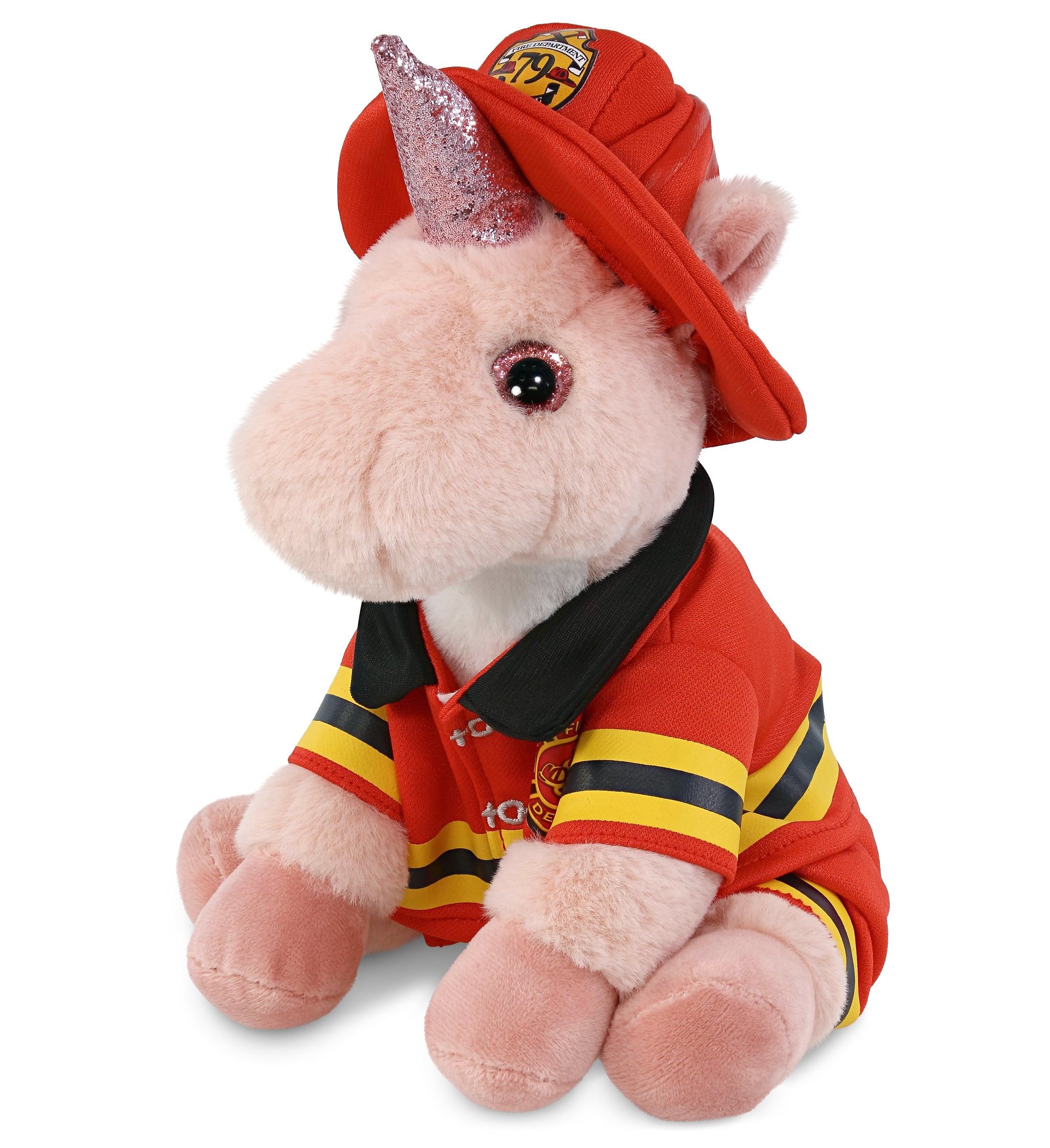 PLUSH FIREMAN - SUPER-SOFT PLUSH - PINK UNICORN 9"