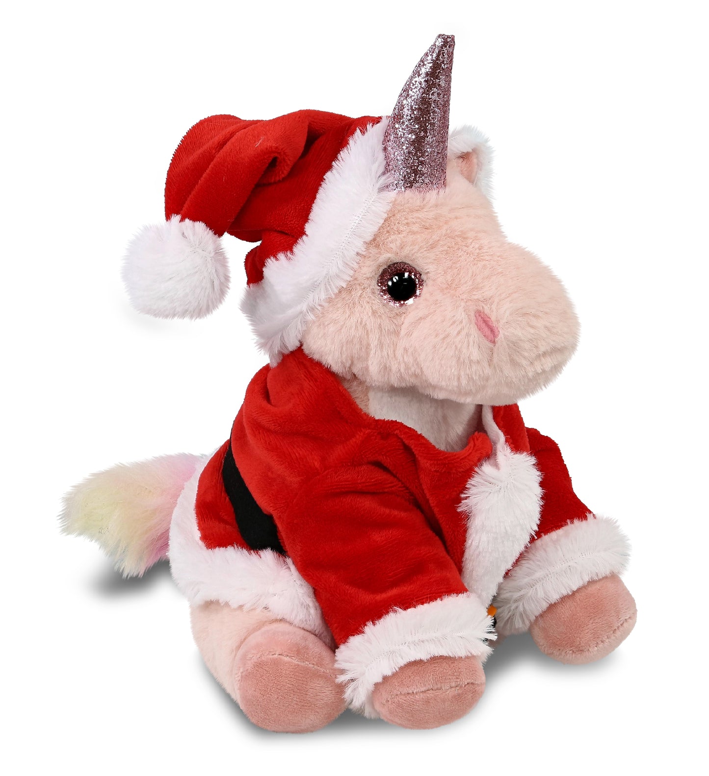 PLUSH SANTA - SUPER-SOFT PLUSH - PINK UNICORN 9"