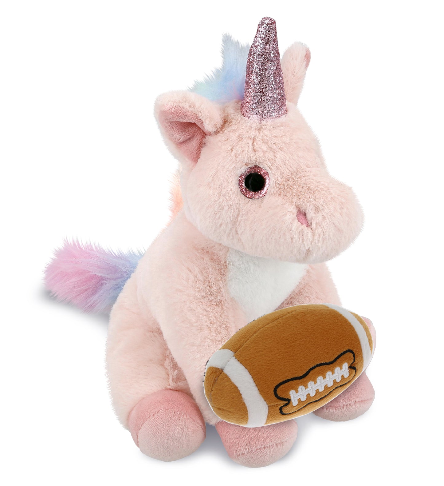 SUPER-SOFT PLUSH - PINK UNICORN 9" WITH FOOTBALL PLUSH