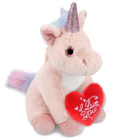 PLUSH I LOVE YOU RED HEART - SUPER-SOFT PLUSH - PINK UNICORN 9"