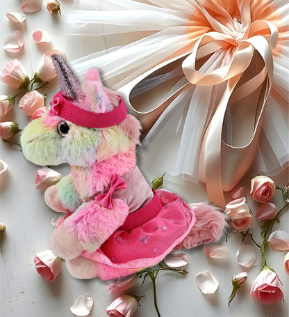 SUPER-SOFT PLUSH - RAINBOW UNICORN 9" Ballerina