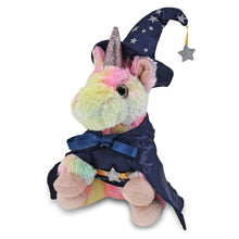 SUPER-SOFT PLUSH - RAINBOW UNICORN 9" WITH WIZARD DRESS UP