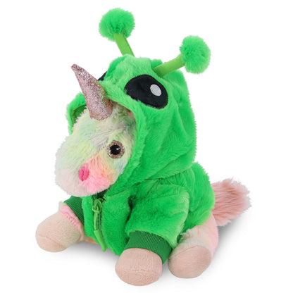 SUPER-SOFT PLUSH - RAINBOW UNICORN 9" WITH ALIEN SWEATER