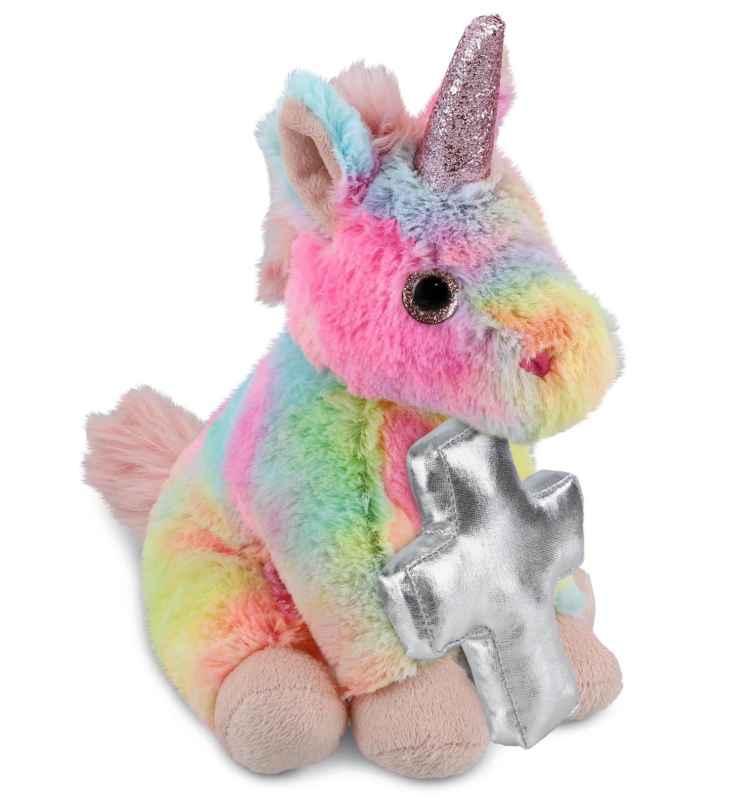 PLUSH CROSS - SUPER-SOFT PLUSH - RAINBOW UNICORN 9"