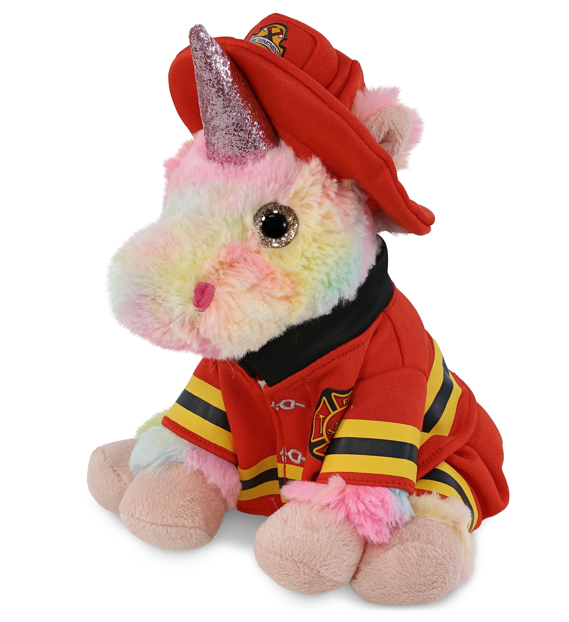 PLUSH FIREMAN - SUPER-SOFT PLUSH - RAINBOW UNICORN 9"