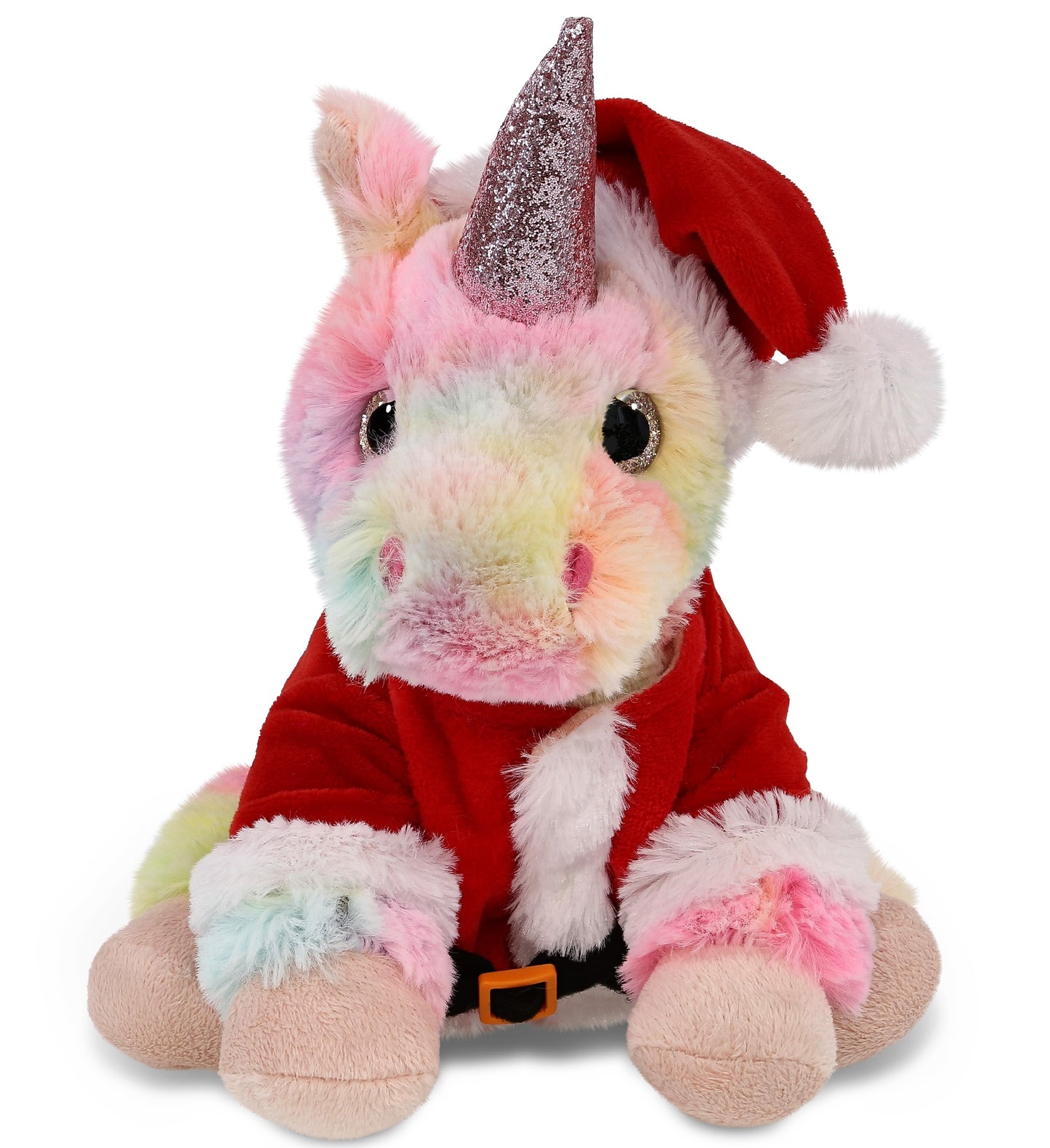 PLUSH SANTA - SUPER-SOFT PLUSH - RAINBOW UNICORN 9"