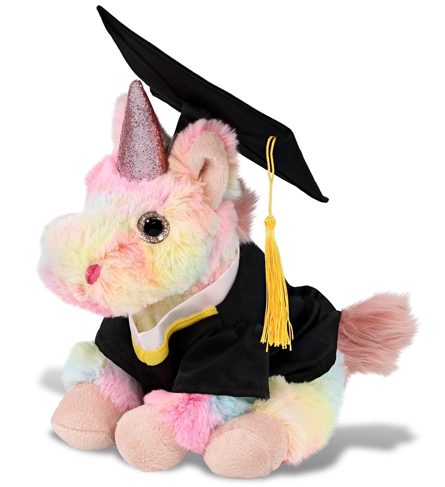 PLUSH GRADUATION - SUPER-SOFT PLUSH - RAINBOW UNICORN 9"