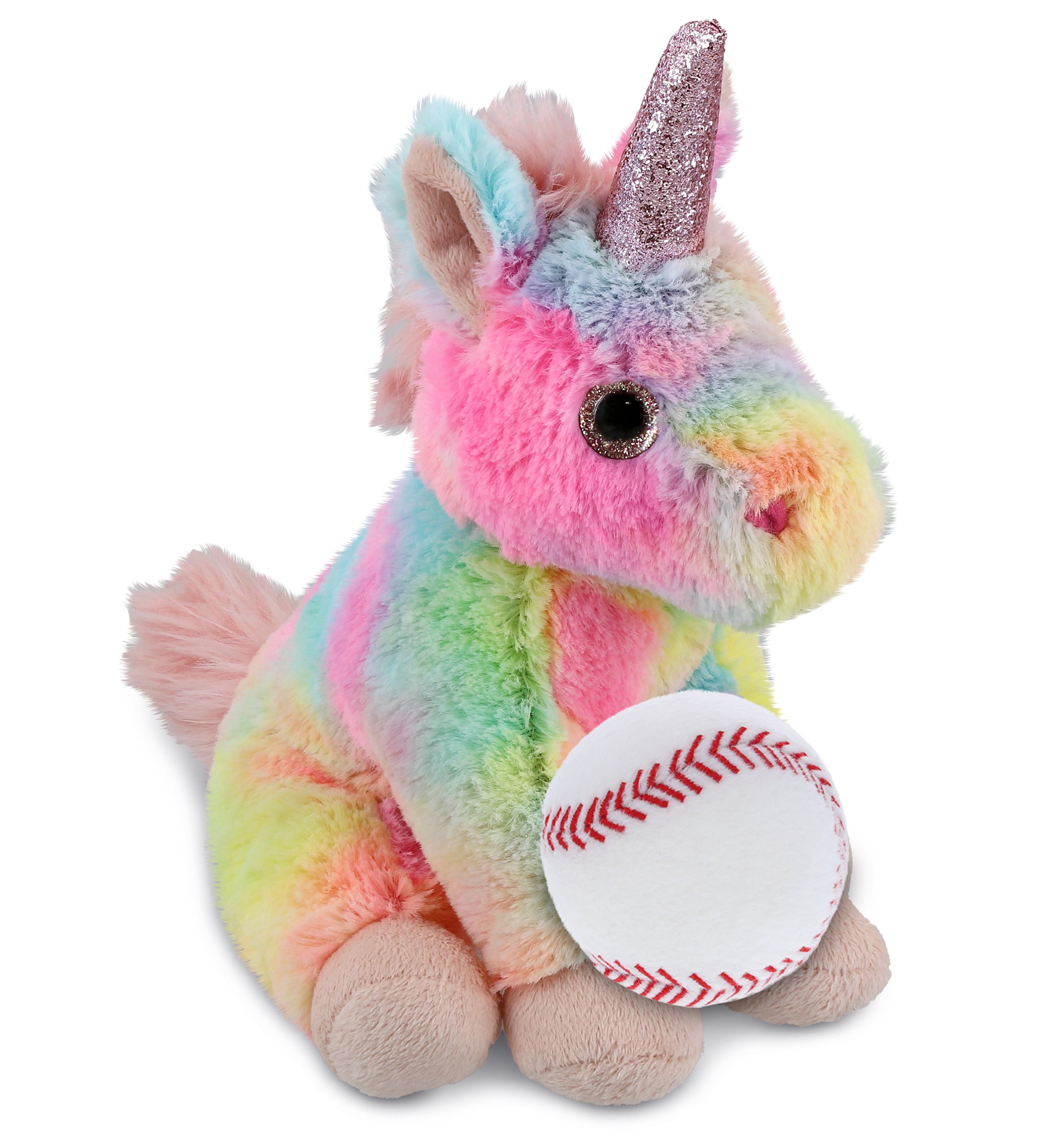 PLUSH BASEBALL - SUPER-SOFT PLUSH - RAINBOW UNICORN 9"