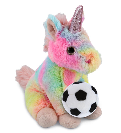 SUPER-SOFT PLUSH - RAINBOW UNICORN 9" WITH SOCCER PLUSH