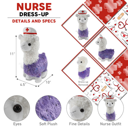 PLUSH - SPARKLE PURPLE LLAMA NURSE