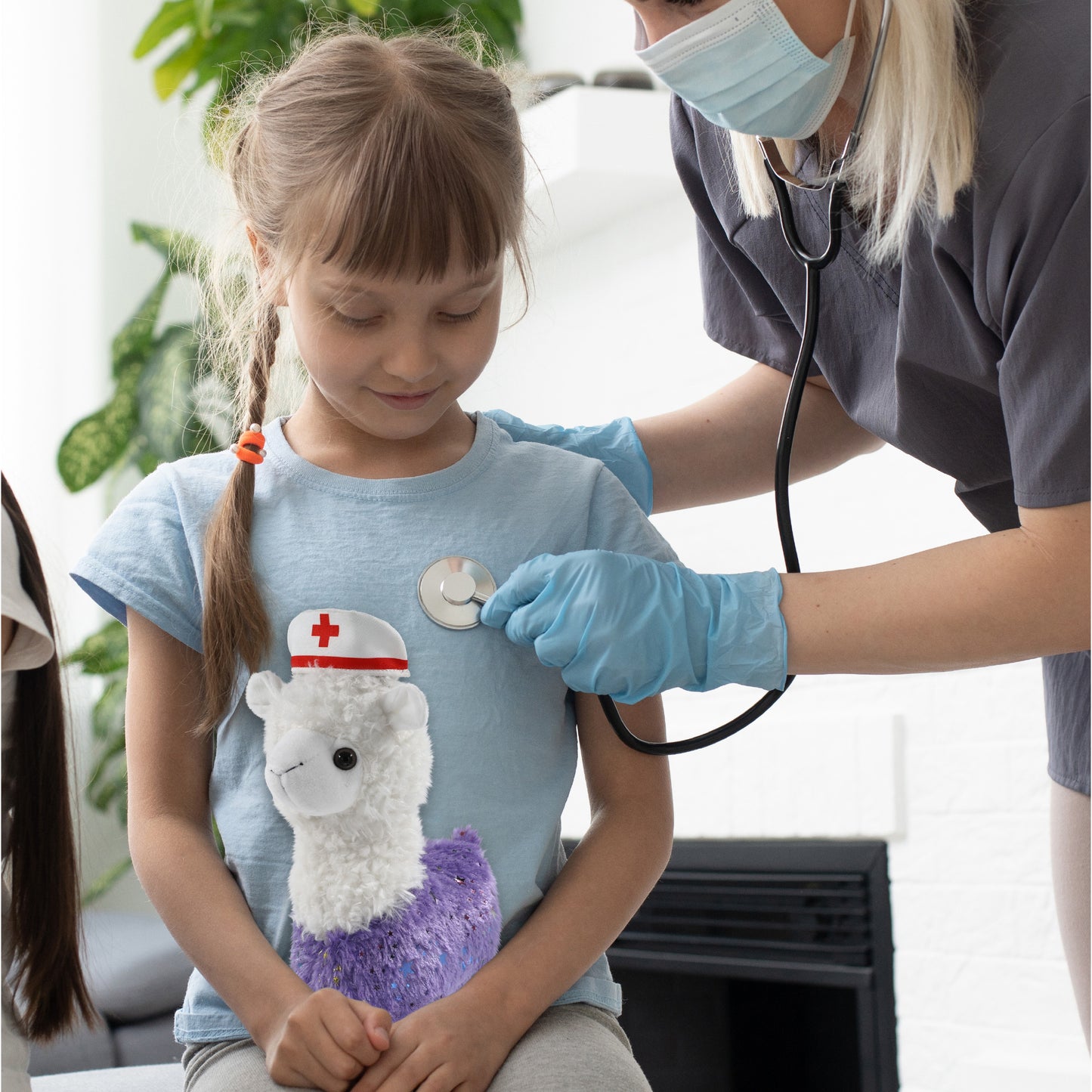 PLUSH - SPARKLE PURPLE LLAMA NURSE