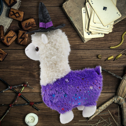 PLUSH - SPARKLE PURPLE LLAMA WITCH DRESS UP
