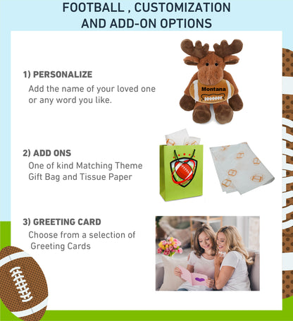 SUPER-SOFT PLUSH - LONG LEG MOOSE 10.5" WITH FOOTBALL PLUSH