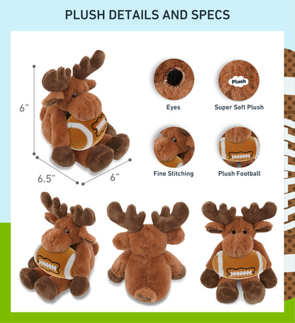 SUPER-SOFT PLUSH - LONG LEG MOOSE 10.5" WITH FOOTBALL PLUSH